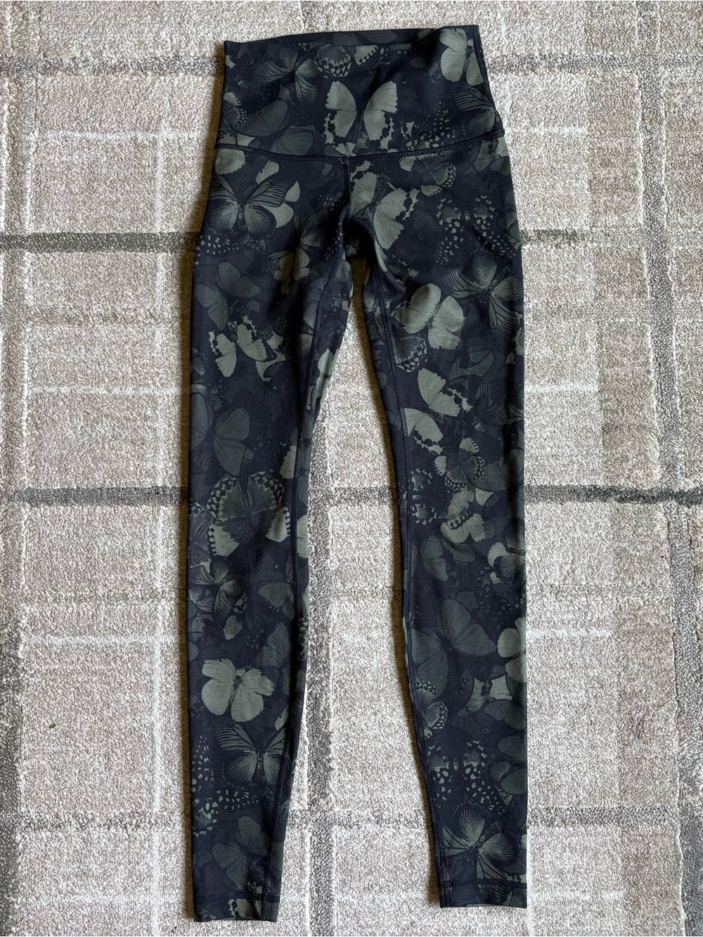 lululemon athletica Black & Olive Butterfly Print High-Rise Leggings
